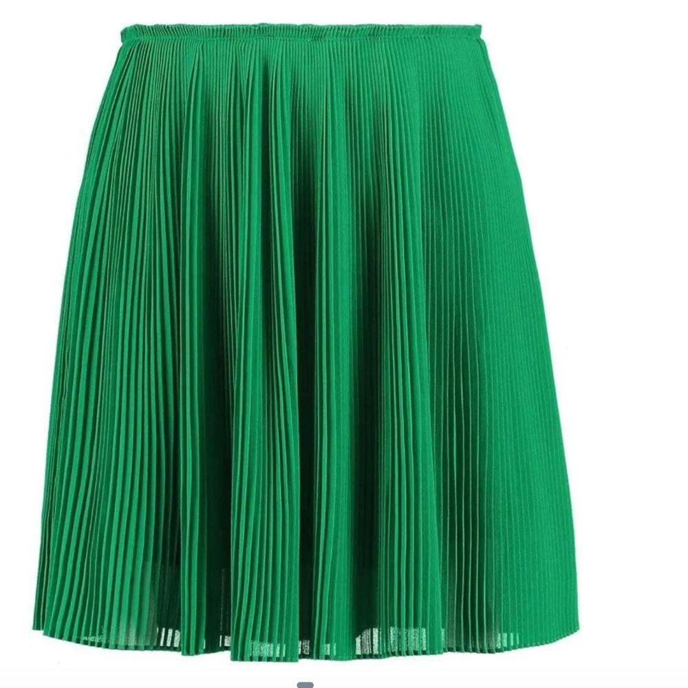 SAMSOE SAMSOE LEI Green Pleated Mini Skirt Elastic Waistband Size S